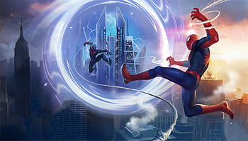Spiderman Vs Spider Verse, spiderman, superheroes, artwork, digital-art, art, behance HD wallpaper