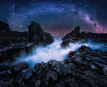Magic Night, night, nature, fantasy, beach HD wallpaper