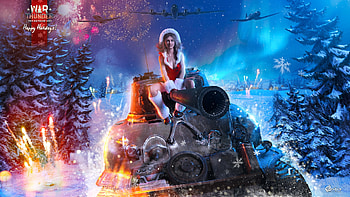 Merry Christmas!, blue, craciun, war, dima hibikirus, tun, fantasy, red, christmas, game, luminos, santa HD wallpaper