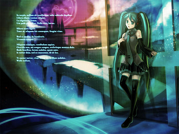 Hatsune Miku, blue, colorful, awesome, song, cute, vocaloid, beauty, nice, miku, music, vocaloids, hatsune, thighhighs, aqua eyes, skirt, city, twintail, girl, aqua, beautiful, diva, tie, anime, pretty, aqua hair, lights, cool, clouds, sky, idol, virtual HD wallpaper