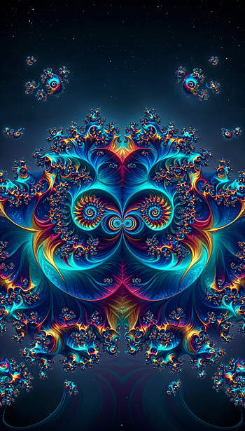 Julia Set: Neon Bloom , fractal, Abstract, psychedelic, spiral HD phone wallpaper