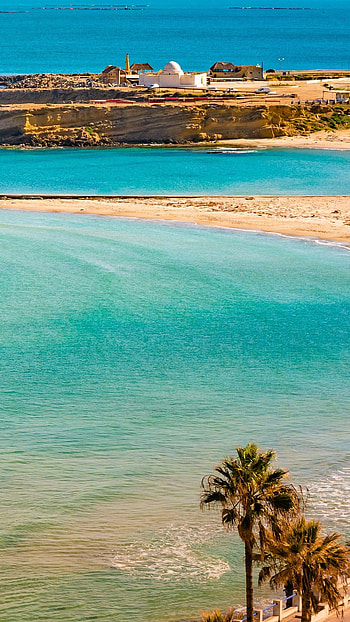 Tunisia, City and sea view, Observation tower, Panoramic vista HD phone wallpaper