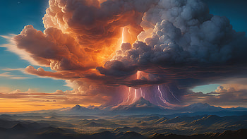 Anime Stormscape — Digital AI Landscape, anime landscape, landscape, Digital Art, AI Art, Anime HD wallpaper