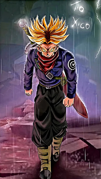 SSJ Trunks, dragonballSuper, sock, FutureTrunks, cartoon, DragonBallZ, anime HD phone wallpaper