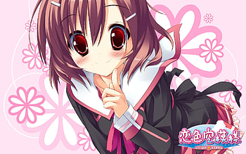 anime girl, pink, anime, flower, cute, girl HD wallpaper