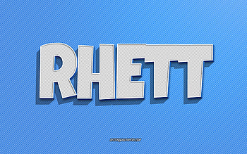 Rhett, blue lines background, with names, Rhett name, male names, Rhett greeting card, line art, with Rhett name HD wallpaper