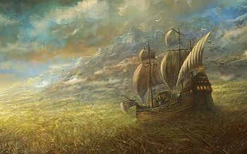 Ship, Fantasy HD wallpaper