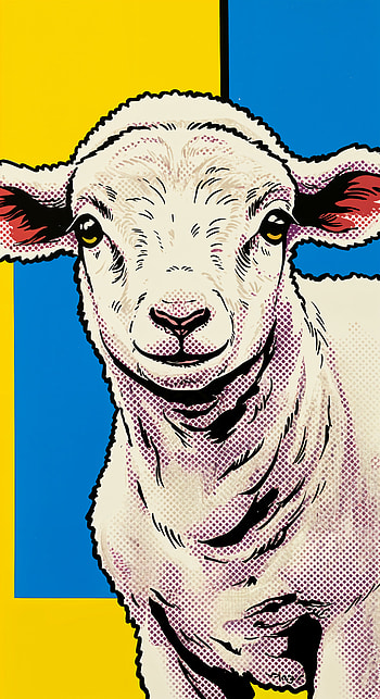 Charming Lamb for Your , lamb, illustration, cartoon, pop art HD phone wallpaper