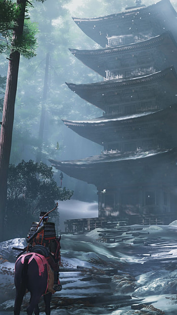 ghost of tsushima, snow HD phone wallpaper