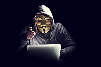 Anonymus Hacker In Mask Pointing Finger, anonymus, hacker, computer, mask HD wallpaper