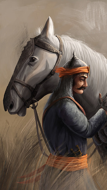 Maharana Pratap, White Horse, Portrait HD phone wallpaper
