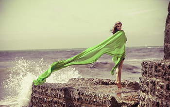 Lovely Girl, model, wave, green, woman HD wallpaper