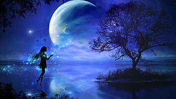 Lake Night Planet Shooting Star Tree Branches Anime Girl Anime Girl HD wallpaper