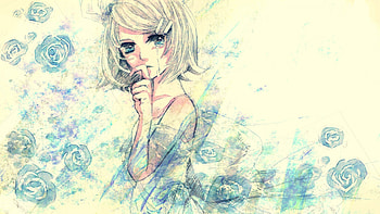 Sad Anime Girl, Crying, Girl, Sad, Tear, Blue Flowers, Blonde HD wallpaper
