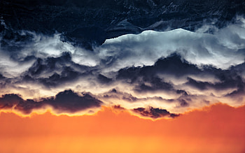Sky, dark clouds, sunset HD wallpaper