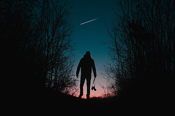 Dark, Trees, Night, Silhouette, Human, Person, Camera HD wallpaper