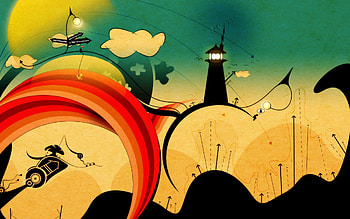 City, Vector, Lamp, Lantern, Tower, Cloud HD wallpaper