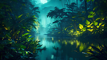 Forest in the night, Nature, Landscape HD wallpaper