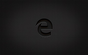 Microsoft Edge carbon logo, , grunge art, carbon background, creative, Microsoft Edge black logo, brands, Microsoft Edge logo, Microsoft Edge HD wallpaper