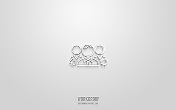 WorkGroup 3d icon, white background, 3d symbols, WorkGroup, business icons, 3d icons, WorkGroup sign, WorkGroup 3d icons HD wallpaper