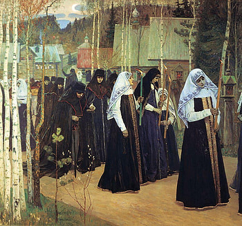 Mikhail Nesterov, nuns, orthodoxy, art, russia HD wallpaper