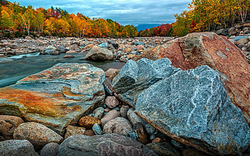 Autumn in the river, Pemigewuasset HD wallpaper