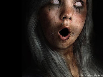 Surprised, girl, surprise, eyeless, scared HD wallpaper