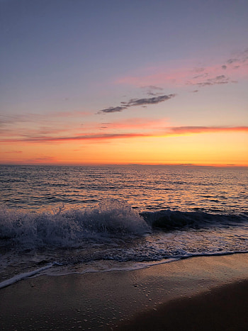Nature, Waves, Horizon, Coast, Ocean, Splash HD phone wallpaper