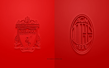 Liverpool FC vs AC Milan, 2021, UEFA Champions League, Group B, 3D logos, red background, Champions League, football match, 2021 Champions League, Liverpool FC, AC Milan HD wallpaper