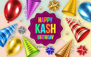 Happy Birtay Kash, , Birtay Balloon Background, Kash, creative art, Happy Kash birtay, silk bows, Kash Birtay, Birtay Party Background HD wallpaper