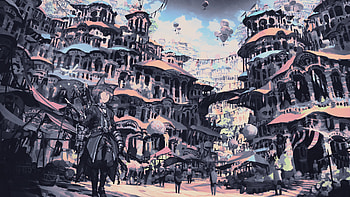 fantasy-city, Digital Art, Digital Painting, Illustration, Artwork, Landscape HD wallpaper