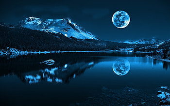 Landscape, Night, Nature, Moon, Lakes HD wallpaper