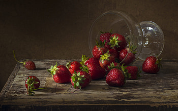Still life, Ramekin, Vase, Glass, Berries HD wallpaper