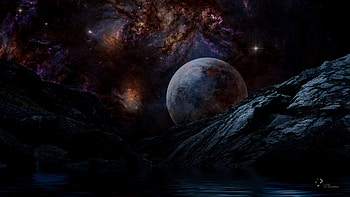 Universe, Rocks, Galaxy, Planet HD wallpaper