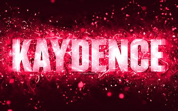 Happy Birtay Kaydence, , pink neon lights, Kaydence name, creative, Kaydence Happy Birtay, Kaydence Birtay, popular american female names, with Kaydence name, Kaydence HD wallpaper