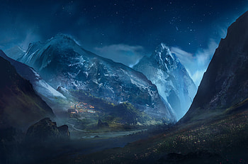 Artistic Landscape Mountains, landscape, mountains, nature, artist HD wallpaper