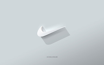 Nike logo, white background, Nike 3d logo, 3d art, Nike, 3d Nike emblem HD wallpaper