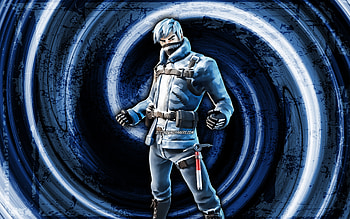Snow Patroller, blue grunge background, Fortnite, vortex, Fortnite characters, Snow Patroller Skin, Fortnite Battle Royale, Snow Patroller Fortnite HD wallpaper
