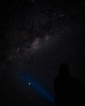 Stars, Night, Dark, Silhouette, Starry Sky, Nebula HD phone wallpaper