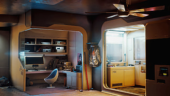 Cyberpunk 2077 : Futuristic Room Interior, video game, Cyberpunk 2077, room HD wallpaper