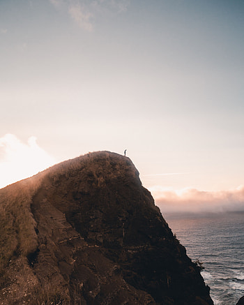 Nature, Silhouette, Break, Precipice, Loneliness, High, Tall, Steep HD phone wallpaper