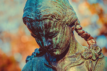 Miscellanea, Miscellaneous, Girl, Sculpture, Face, Bronze HD wallpaper