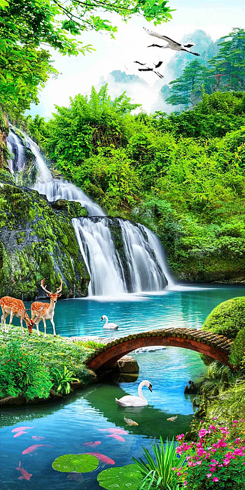 Springtime waterfalls, Baby animals in nature, Delightful , Serene landscapes HD phone wallpaper