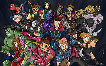 Avengers Infinity War Hero Side Fan Art, marvel, superheroes, avengers-infinity-war, artstation, artist, iron-man, captain-america, gamora, groot, black-widow, hawkeye, hulk, loki, black-panther, doctor-strange, star-lord, vision, nebula, war-machine, captain-marvel, thor HD wallpaper