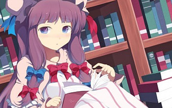 Touhou, Amazing, Manga, Knowledge, Beautiful, Dress, Gorgeous, Patchouli, Ribbon, Blushing, Long Dress, Emotional, Hat, Anime Girl, Bow, Purple Hair, Lovely, Awesome, Anime, Book, Blush, Pretty, Purple Eyes, Long Hair HD wallpaper