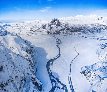 Nature, Mountains, Height, Snow Covered, Snowbound, Frozen, Brooks, Streams HD wallpaper