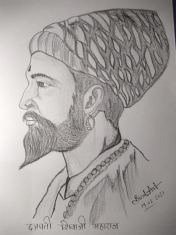 Chatrapati shivaji mah, bind_art, sketch HD phone wallpaper
