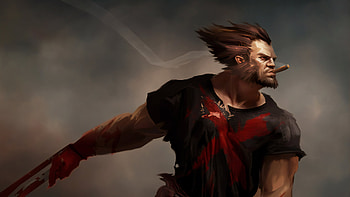 Wolverine Cigar, wolverine, superheroes, artist, artwork, digital-art, deviantart HD wallpaper