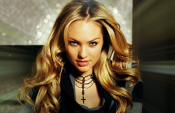 Candice Swanepoel, black, model, blue eyes, grey, blonde, glitter, necklace, girl, beauty, woman, cehenot HD wallpaper