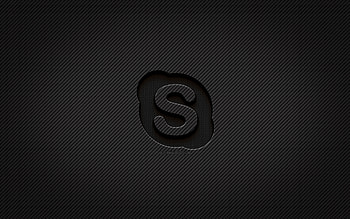 Skype carbon logo, , grunge art, carbon background, creative, Skype black logo, social network, Skype logo, Skype HD wallpaper